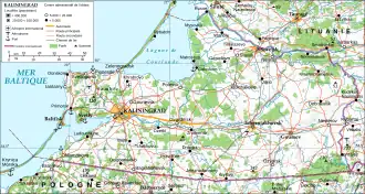 La frontière Pologne-Russie est également la limite méridionale de l'oblast de Kaliningrad.