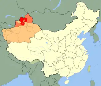Localisation de Préfecture de Tacheng