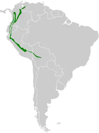 Description de l'image Coeligena torquata map.svg.