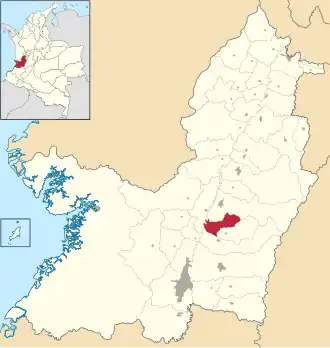 Localisation de San Juan Bautista de Guacarí