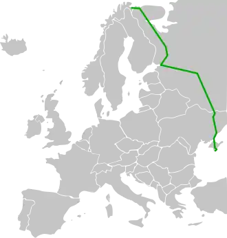 Itinéraire de la route européenne 105