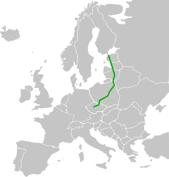 Itinéraire de la route européenne 67