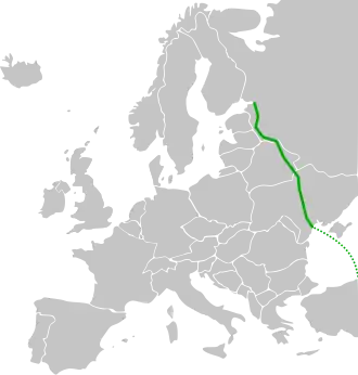 Itinéraire de la route européenne 95