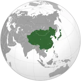 Carte de l'Asie de l'Est.
