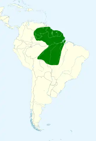 Description de l'image Granatellus pelzelni map.svg.