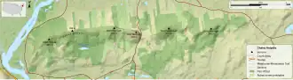Carte topographique de la chaîne Holyoke.