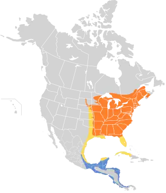 Description de l'image Hylocichla mustelina map.svg.