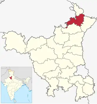 Localisation de District d'Ambala अम्बाला जिला
