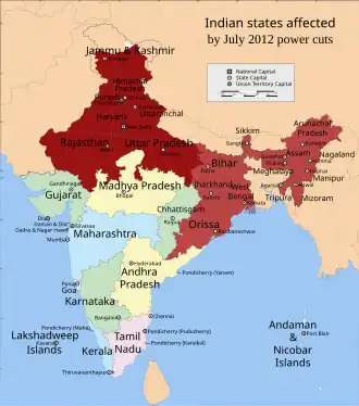 Image illustrative de l’article Panne de courant de juillet 2012 en Inde