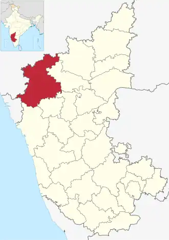 Localisation de District de Belgaumबेलगाम जिला