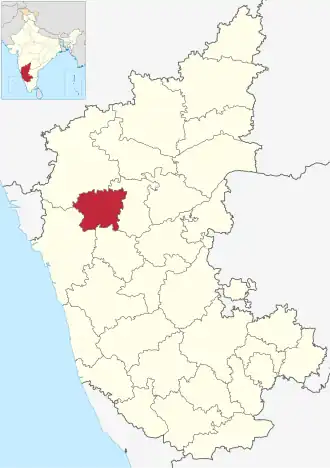Localisation de District de Dharwadಧಾರವಾಡ