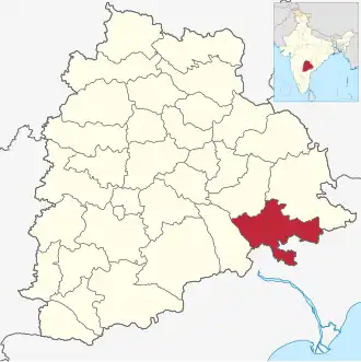 Localisation de District de Khammam
