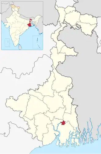 Localisation de District urbain de Calcutta কলকাতা জেলা