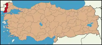 Localisation de Edirne