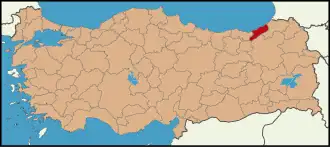 Localisation de Rize (province)