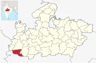 Localisation de District de Barwani बड़वानी जिला