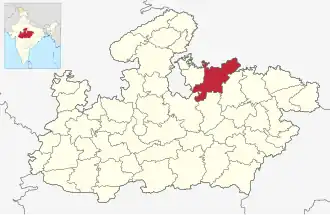 Localisation de District de Chhatarpur छतरपुर  जिला