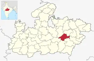 Localisation de District de Jabalpurजबलपुर जिला