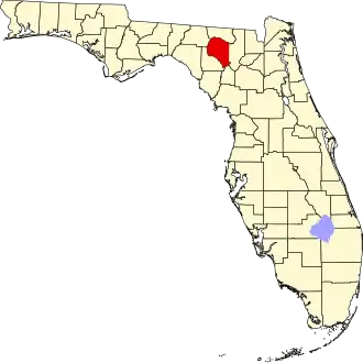 Localisation de Comté de Suwannee(Suwannee County)