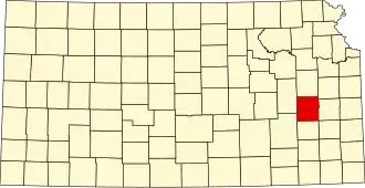 Localisation de Comté de Coffey(Coffey County)
