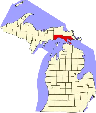 Localisation de Comté de Mackinac(Mackinac County)