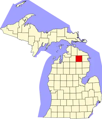 Localisation de Comté de Montmorency(Montmorency County)