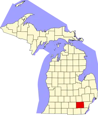 Localisation de Comté de Washtenaw(en) Washtenaw County