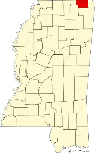 Localisation de Comté d'Alcorn(Alcorn County)
