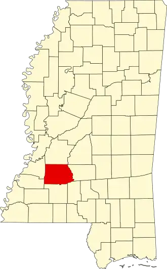 Localisation de Comté de Copiah(Copiah County)