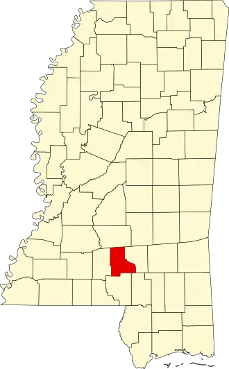 Localisation de Comté de Jefferson Davis(Jefferson Davis County)