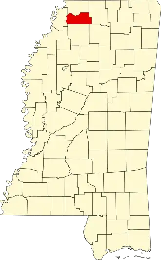 Localisation de Comté de Tate(Tate County)