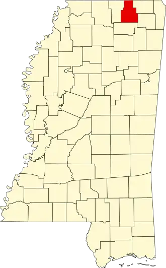 Localisation de Comté de Tippah(Tippah County)