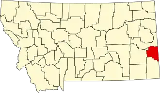 Localisation de Comté de Fallon(Fallon County)