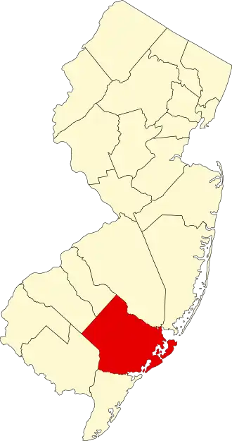 Localisation de Comté d'Atlantic(Atlantic County)