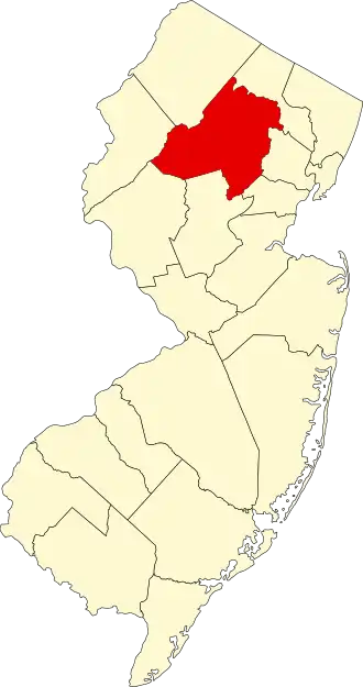 Localisation de Comté de Morris(Morris County)