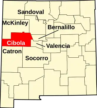 Localisation de Comté de Cibola(Cibola County)