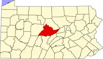 Localisation de Comté de Centre(Centre County)