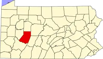 Localisation de Comté d'Indiana(en) (Indiana County)
