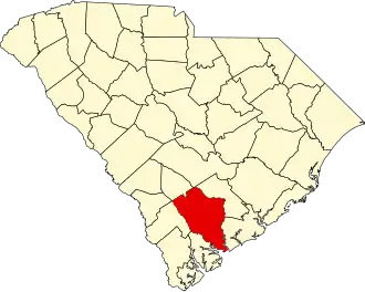 Localisation de Comté de Colleton(Colleton County)