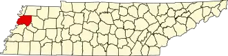 Localisation de Comté de Dyer(Dyer County)