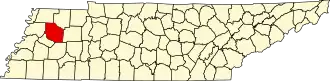 Localisation de Comté de Gibson(Gibson County)
