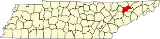Localisation de Comté de Grainger(Grainger County)