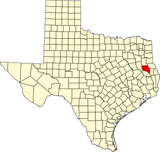 Localisation de Comté de Nacogdoches(en) (Nacogdoches County)