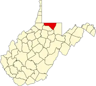Localisation de Comté de Monongalia(Monongalia County)