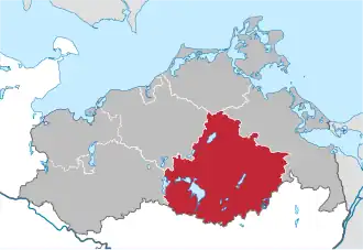 Localisation de Arrondissement du Plateau des lacs mecklembourgeois