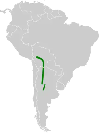 Description de l'image Myioborus brunniceps map.svg.