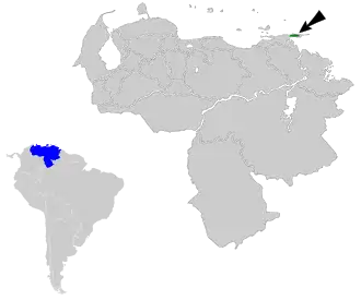 Description de l'image Myioborus pariae map.svg.