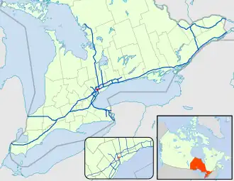 Carte de l'autoroute 409.