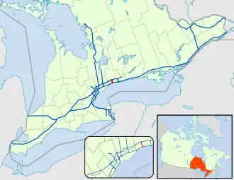 Carte de l'autoroute 412.