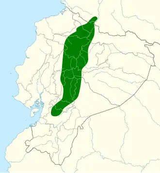 Description de l'image Oreotrochilus chimborazo map.svg.